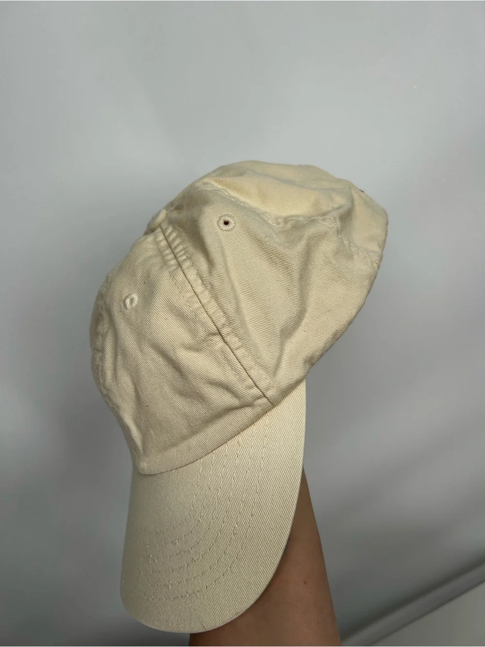 J Crew Strapback Dad Hat Baseball Cap Vtg Off White/Cream One Size